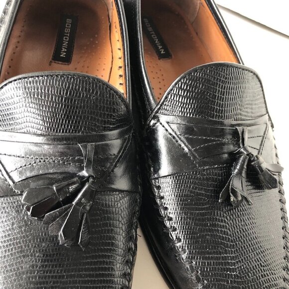 BOSTONIAN Kitlie Black Leather Tassel Men's Casual Loafers Slip On Toppied 10M - Picture 11 of 16